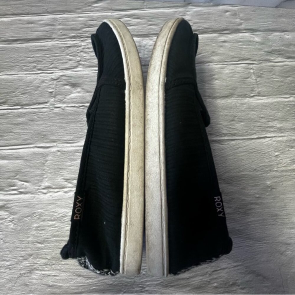 Roxy Minnow VII Black Canvas Slip On Boat Shoes - Picture 6 of 11